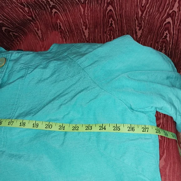 LEVINE CLASSIC 2 Piece Teal 3/4 Sleeve Collarless Button Skirt Suit Womes 20W/30 - Picture 13 of 16